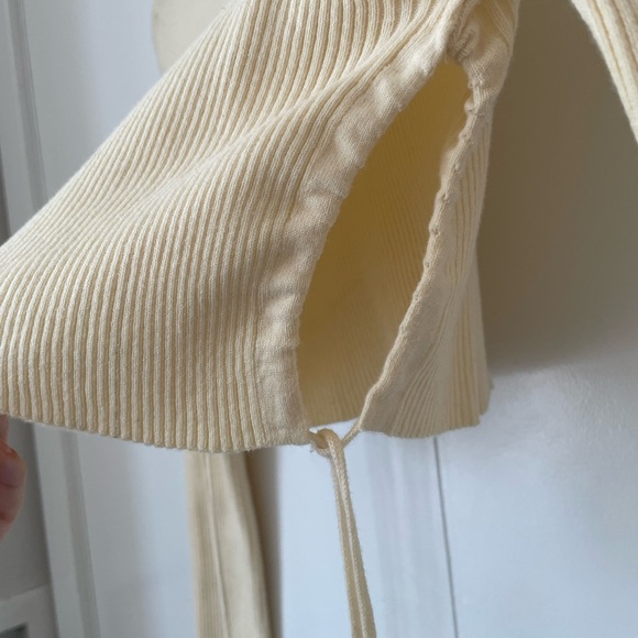 Zara ribbed tie side long sleeve crop - Picture 2 of 2